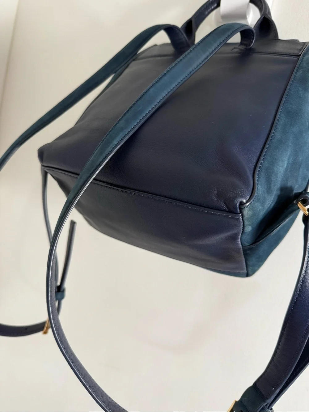 Tory Burch Harper Fringe Suede Backpack in Navy Blue